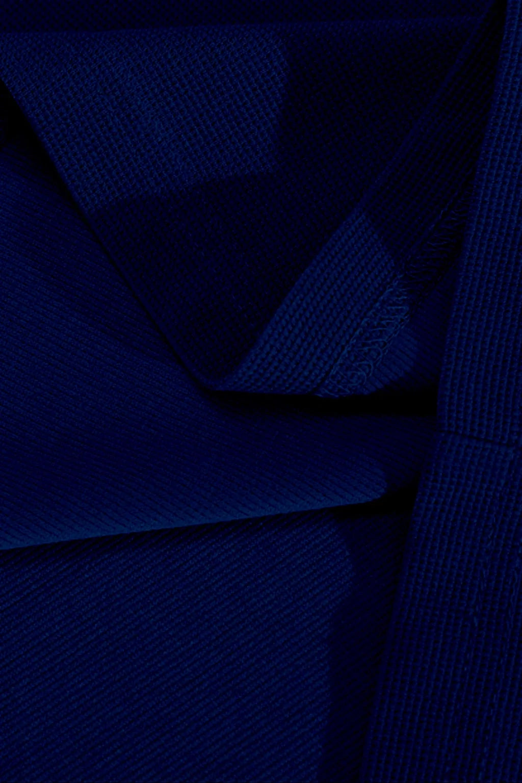 Round Neck Knitted Textured T Shirt Dark Blue