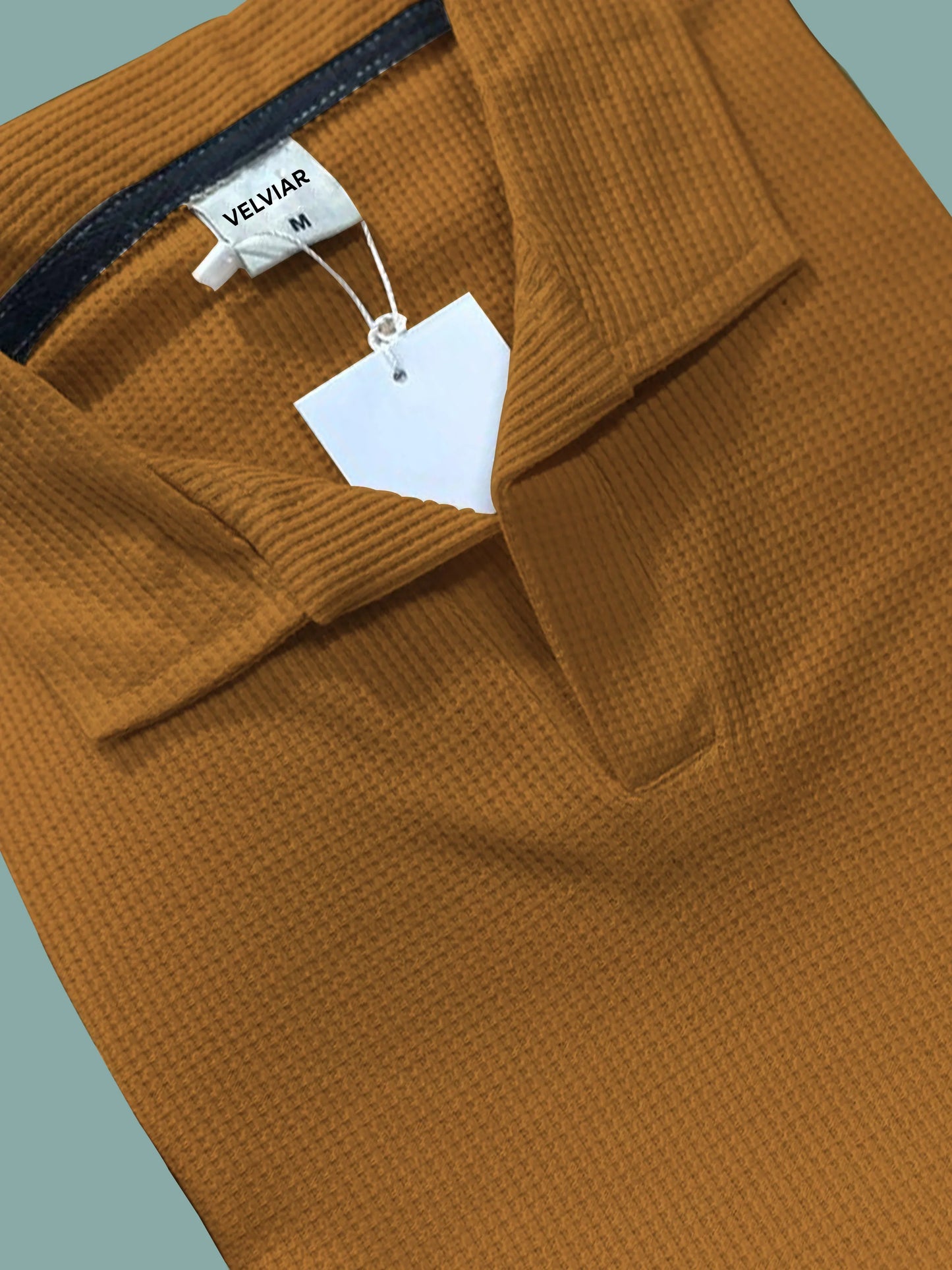 Knit Mustard Polo Shirt & Black Drawstring Trouser