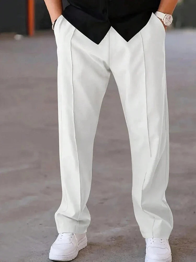 Premium Black Full Sleeves Shirt With White Drawstring Trouser
