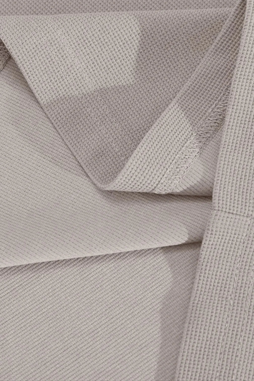 Round Neck Knitted Textured T Shirt Off White