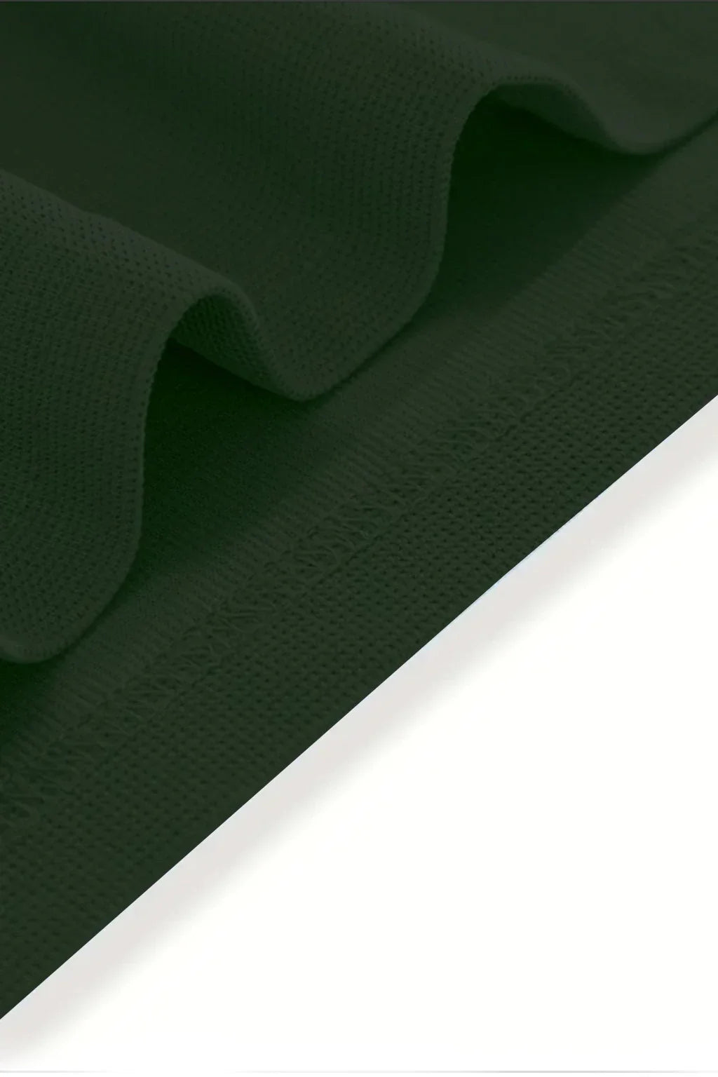 Knit Green Round Neck T-Shirt & White Drawstring Trouser